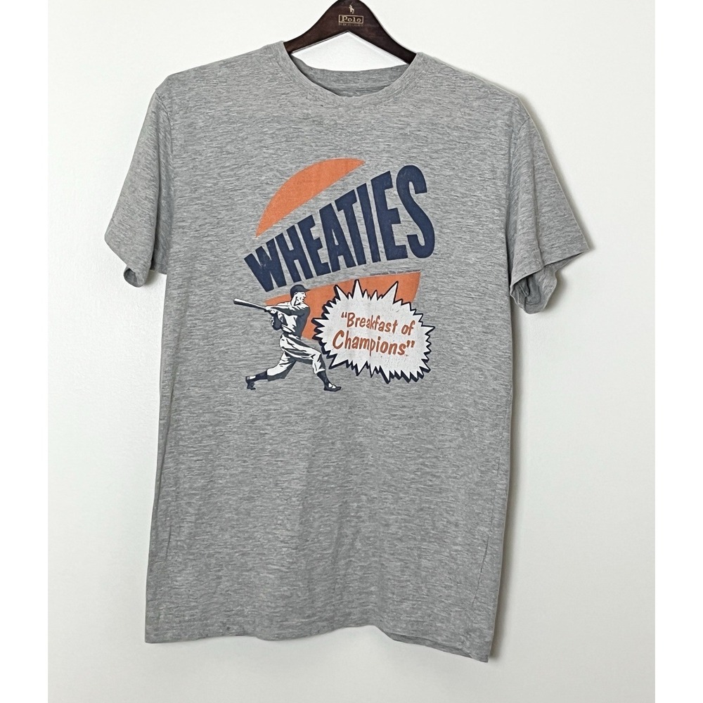 American Needle Wheaties T-Shirt Men's Medium Gray Graphic‎ Tee Sports Baseball
